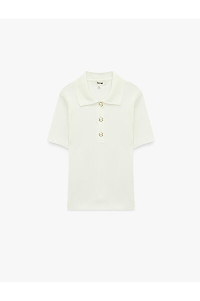 Koton Buttoned Short Sleeve Polo Neck Knitwear Sweater