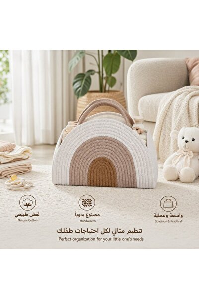 Generic 1 Cotton Diaper Organizer Storage Basket Nursery Portable Large Handl...