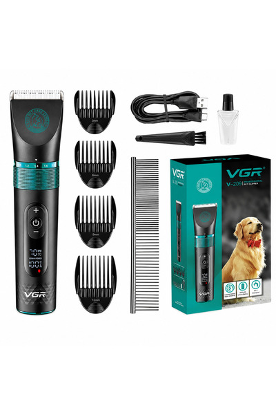 VGR Aparat de tuns animale V-209 Profesionala, Display LED, Lame Ceramice, IP...