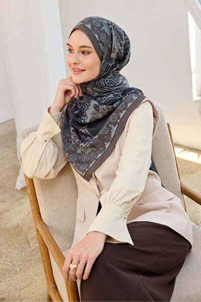 Silk Home Urban Hours Flower Dark Gray Mayda Shawl