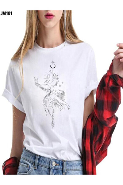 COZYWEAR White Oversize Printed Women's T-Shirt