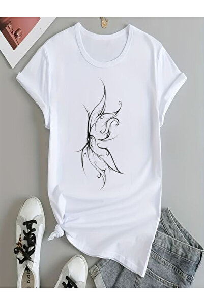 COZYWEAR White Printed Oversize T-Shirt