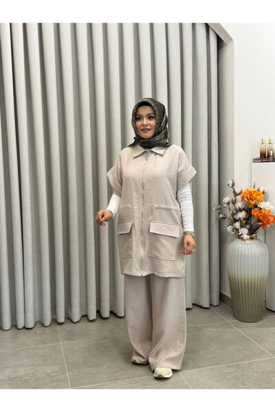 Armine TREND PAMUK TENCEL YELEKLİ TAKIM TAŞ