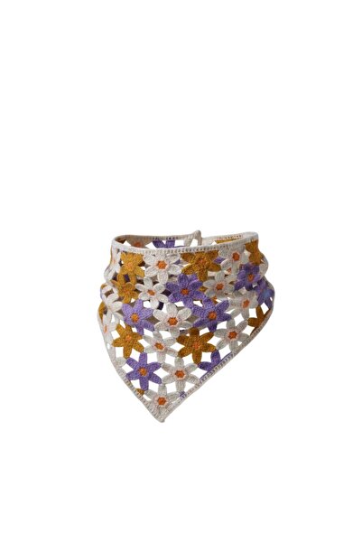 Magic BAlance Lila-Sarı Çiçek Motifli Crochet Bandana | 888Balance