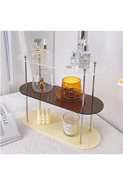 Choice Cream color Ins Style Acrylic Multi-layer Storage Rack Decorative Shel...