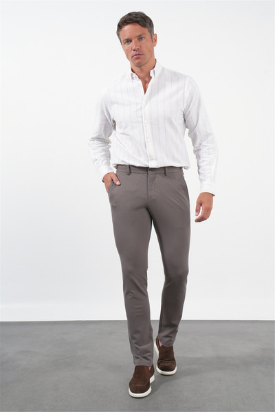 İmza Brown Side Pocket Slim Fit Stretchy Jogger Pants 1003260274