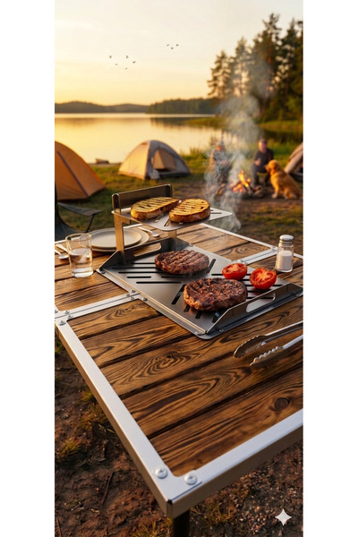 TIDY OUTDOOR Barbekü masası, Mangal masası, kamp masası, mangallı masa, pikni...