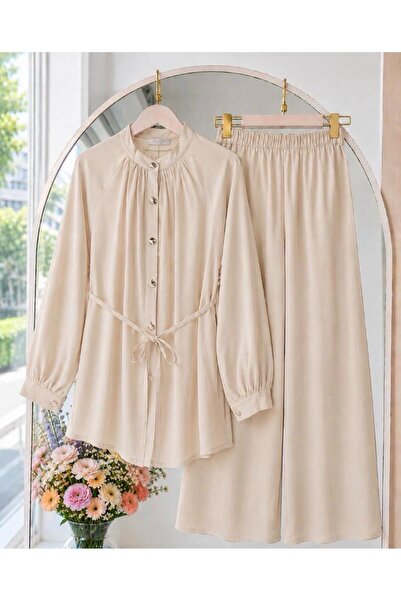MODA VEDAT Ženski set hlača sa tunikom i vezicama -0625 (tunika 84 cm, hlače ...