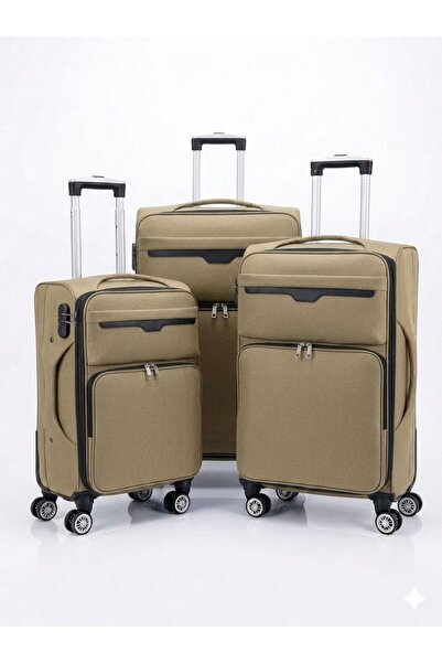 sea gulf Canvas Luggage Three Piece Set with Locks and 360 Flexible Wheels Hi...