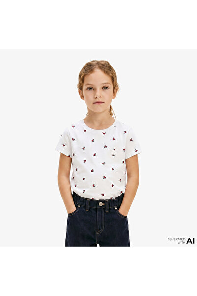 Tommy Hilfiger Little Çocuk Beyaz Crop T-Shirt