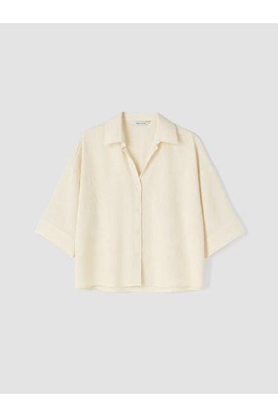 LC Waikiki Lilac Textured Oversize Women's Shirt