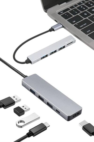 Genel Markalar Macbook Pro/air Uyumlu USB Type-C 8 In 1 Hub Dönüştürücü Çevir...
