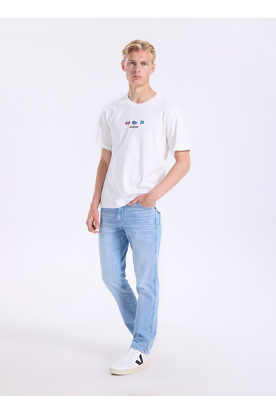 WRANGLER Mavi Erkek Slim Fit Denim Pantolon W12S0711483 Açık Mavi Denim Pantolo