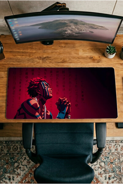 Halura Akaza Demon Slayer 30X70 Patterned Digital Printed Gaming Mousepad XXL...