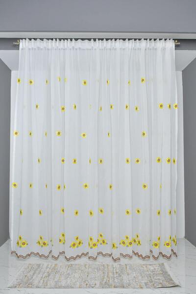 ArasyaHome Perdea din In cu Floarea Soarelui