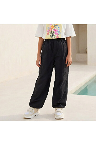 Juniors Wide Leg Cargo Pants with Elasticated Waist