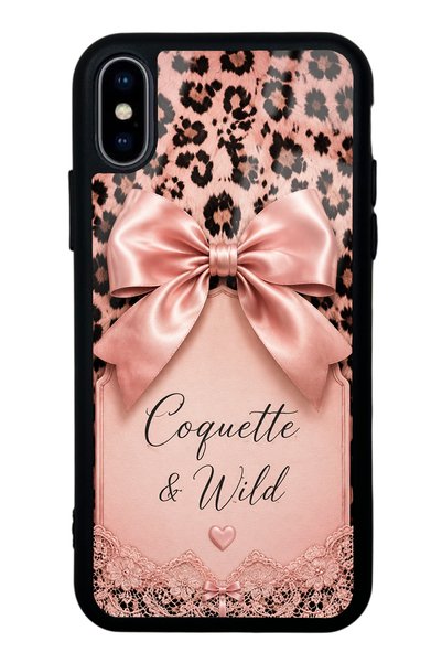 Spoyi حافظة هاتف لامعة بتصميم Coquette Wild Bow لهاتف iPhone X - Xs