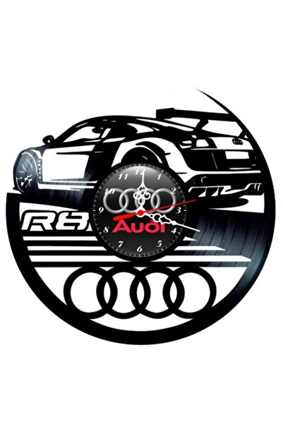 Audi Ceas de perete decorativ din disc de vinil, Model R8 GT / Mașină sport, ...