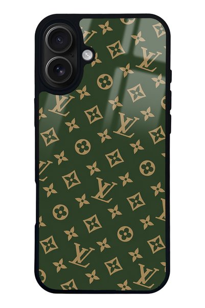 Spoyi iPhone 16 Plus Green Lv Design Glossy Phone Case