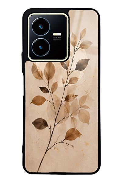 Spoyi Vivo Y22s Autumn Minimal Leaf Tasarımlı Glossy Telefon Kılıfı