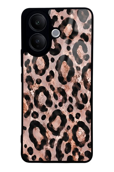 Spoyi Vivo V60 Lite Rose Gold Leopard Design Glossy Phone Case