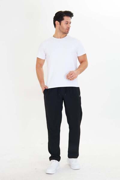 Enrico Ferry Men's Large Size Stretchfit Flexible Sweatpants Black 2660B
