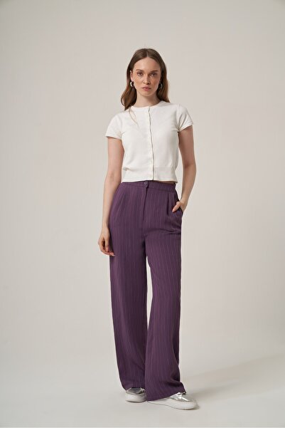 FTZ WOMEN Kadın Lotus Tensel Pantolon Mürdüm 31419