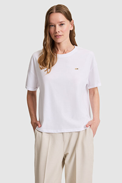 U.S. Polo Assn. Women's White Crew Neck Basic T-Shirt 50323545-Vr013