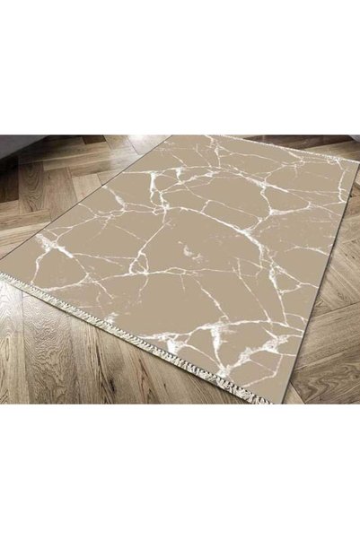 Çeyiz Diyarı Kaymaz Taban Dijital Baskı Kadife Halı Crack Wall Bej 150x220 Cm
