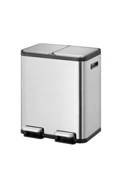 EKO Coș de gunoi cu pedală, EKO, EcoCasa, 30+30 L, 2 compartimente, inox