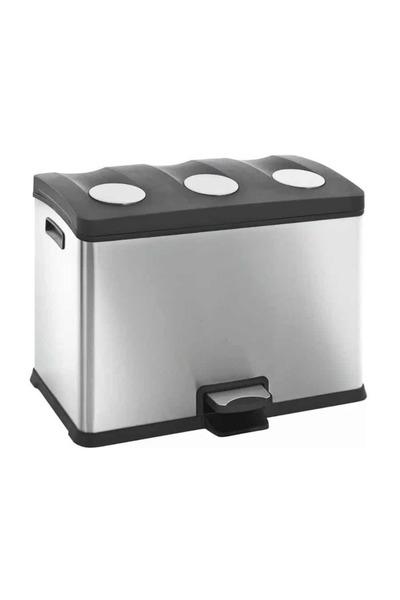 EKO Coș de gunoi cu pedală, EKO, Rejoice, 12+12+12 L, 3 compartimente, inox