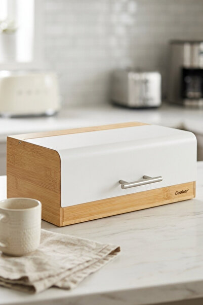 Cooker Viona Bamboo Bread Box with Metal Lid Ckr4540
