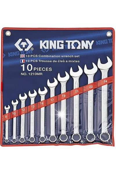 King Tony SET CHEI PLATE CU ELEVENĂ 10 BUCĂȚI 8-24MM 1210MR