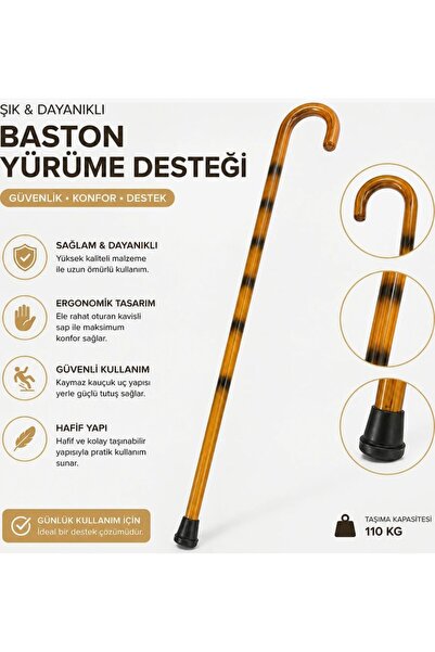 Bozkar Medikal Ayarlanabilir Alüminyum Görünümlü Baston | Kaymaz Tabanlı Yürü...