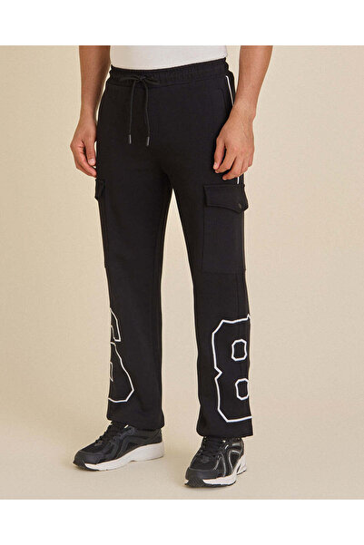 REDTAG Men Black Embellished Active Pants