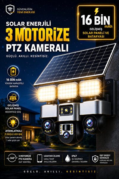 ONQAM 3 M0TORİZE Kameralı 4G Sim Kartlı 16 Bin Mah Solar Panelli Gece Görüşlü...