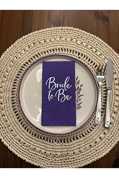 kidspartim Silver Gilded Purple Bride to Be Printed Waiter Folding Napkin 16 ...