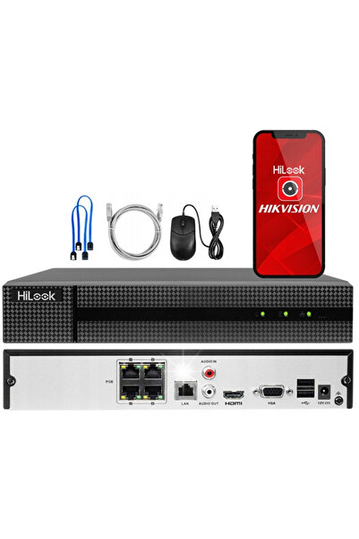 Hilook Receptor IP 4 Canale Până la 8Mpx NVR-4CH-5MP Aplicație Detecție