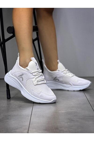 ARONA Lace-Up Unisex Children's Sports Shoes-White