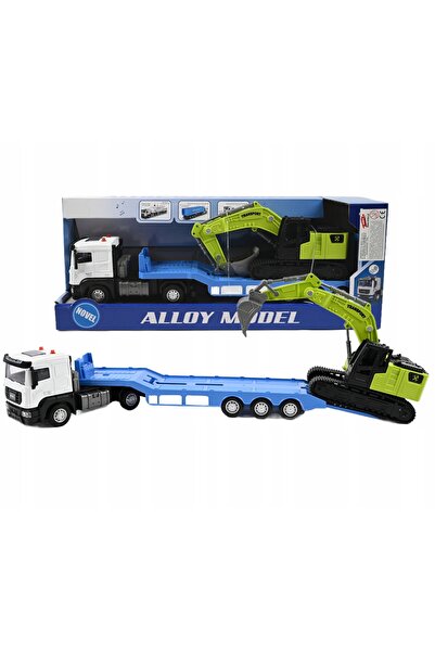 Midex Camion de transport de construcții cu excavator, cu lumini și sunete.