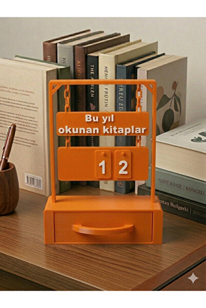 E&TDESING Dekoratif Kitap Okuma Sayacı Kitaplık Aksesuarı Hediyelik Obje