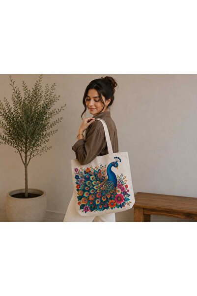 ÖZDAĞ HOME CONCEPT Digital Printed Suede Fabric Women's Shoulder Bag – Multi-...