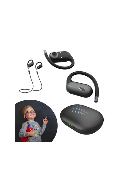 PowerLocus PWL-JUMPY-BLUE Căști Bluetooth 5.3, Autonomie de 30 de ore, Albast...