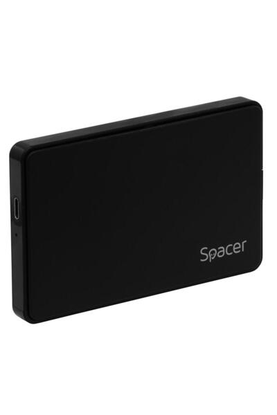 Spacer 2.5" SATA HDD/SSD External Enclosure, USB-C 3.1, Black