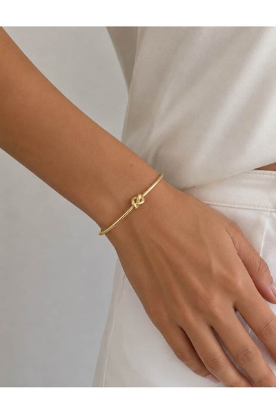 Jerie Gold Düğüm Model Kelepçe Bileklik