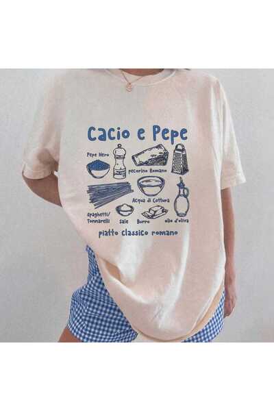 Grafftee Clothing Cacio E Pepe Printed Unisex Oversize T-Shirt