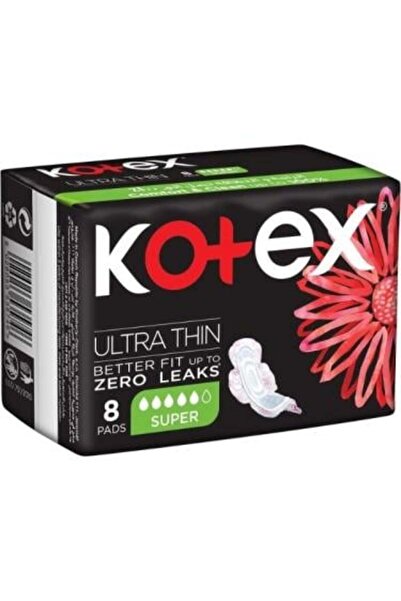 Kotex كوتكس - فوط صحية رفيعة للغاية تمنع التسرب ليلاً بالأجنحة ، 8 فوط