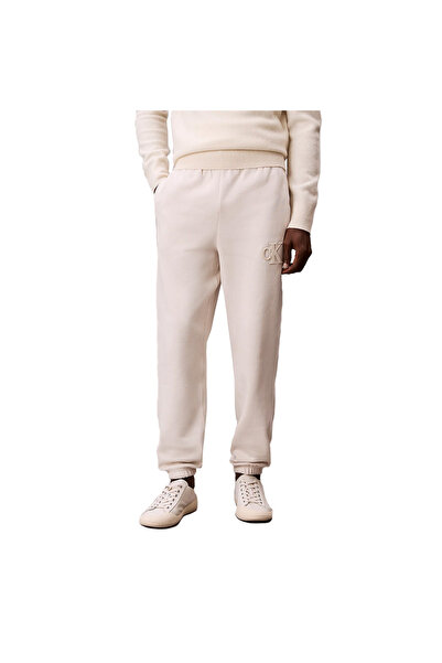 Calvin Klein Pantaloni de trening din fleece pentru bărbați cu aplicație cu l...