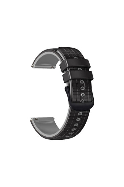 OEM Λουράκι Σιλικόνης Διχτυωτό Δίχρωμο Amazfit GTS 4 43mm GTS 4 Mini Μαύρο Γκρι