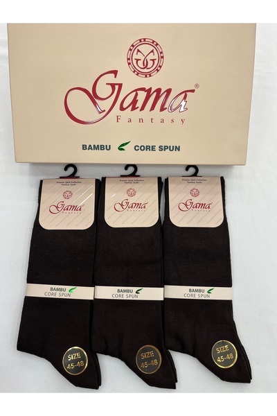 Gama Çorap 3 Pieces Bamboo 45-48 Size 100% Natural Nylon-Free Thin Summer Men...